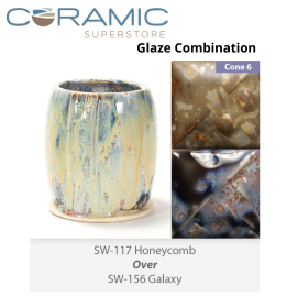 Honeycomb SW117 over Galaxy SW156 Stoneware Combination Honeycomb SW117 over Galaxy SW156 Stoneware Combination